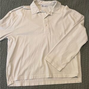 Zara Men's Light Green Long Sleeve Shirt